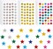 2240Pcs Metallic Glitter Foil Star Stickers Self-Adhesive Holographic Star Sticker Reward Labels for DIY Crafts Scrapbooking School Office Supplies